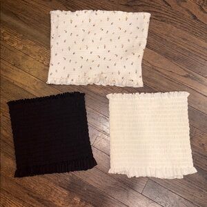 Black and White Smocked Tube Tops